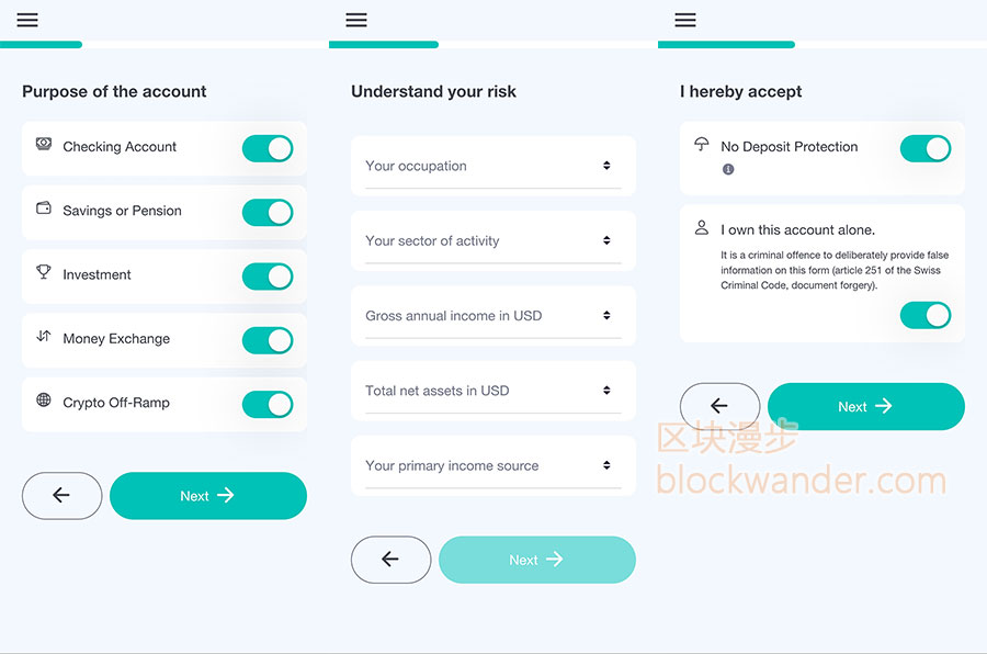 Fiat24银行开户评估风险承受能力